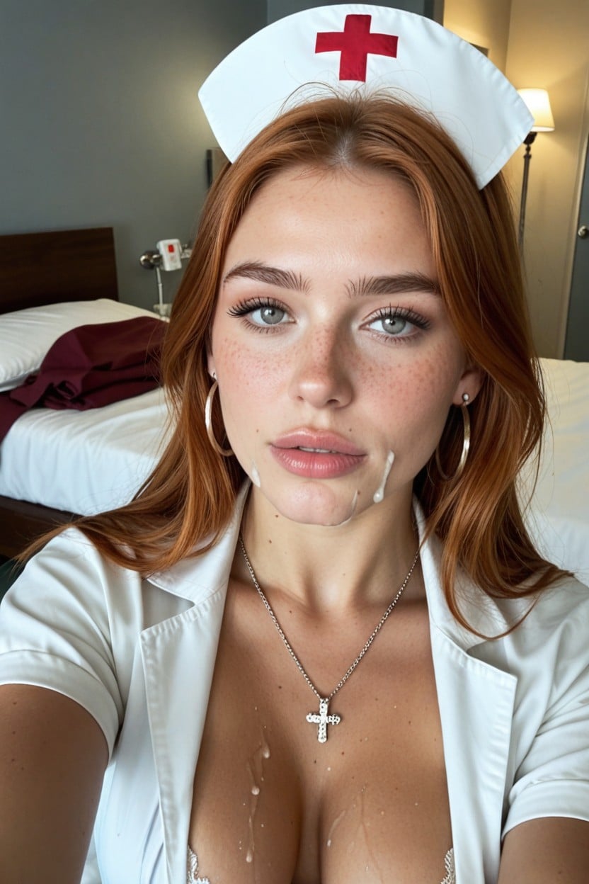 Many People Around, Hospital Bed, Medium Breast AI Porn