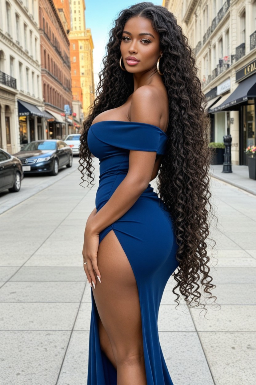 Big Perfect Tits, Confident, Manhattan Background AI Porn