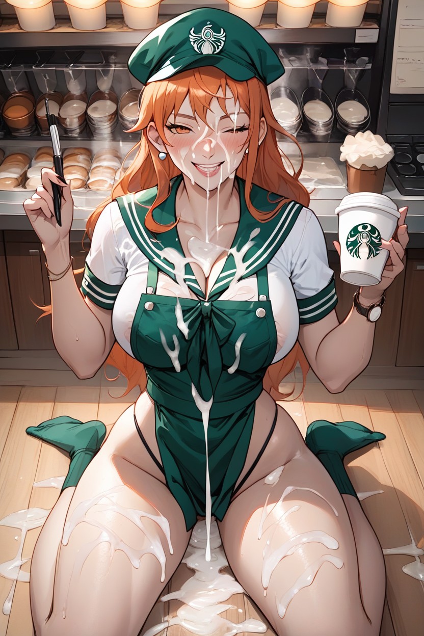 Squirting Cum, Cum Drenched, Cum Dripping From Mouth Hentai AI Porn