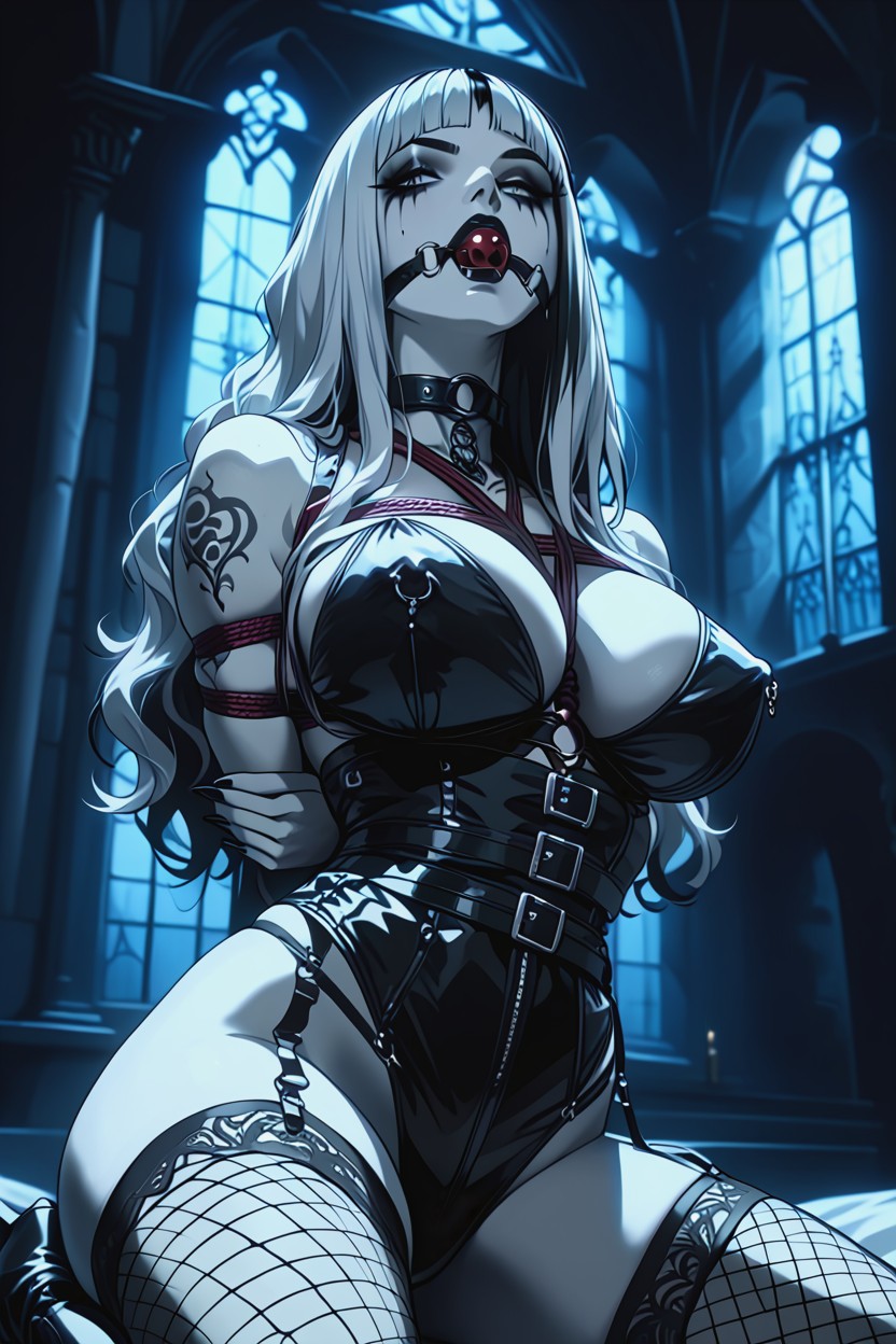Dark Fantasy Style, Cinematic Lighting, Dramatic Gothic Makeup Hentai AI Porn