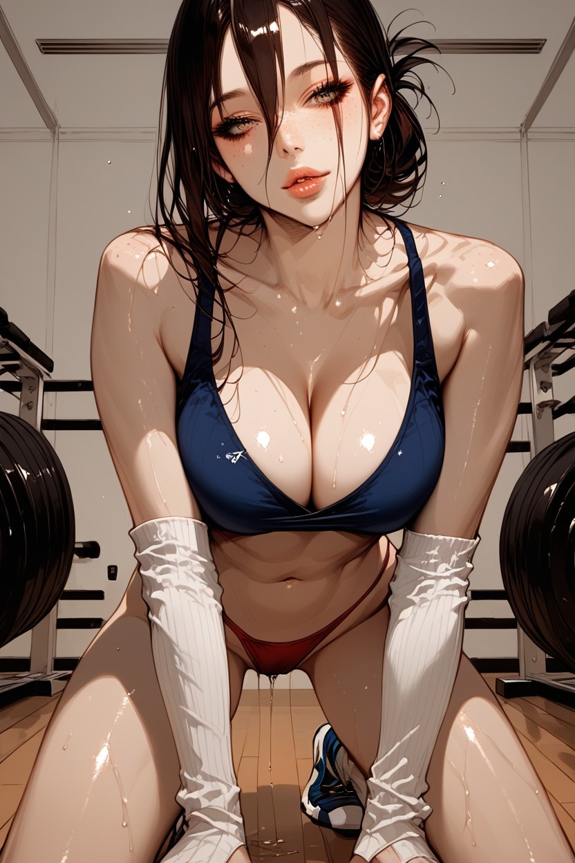 Blushing, Eyes Shadow, Long Legs Hentai AI Porn