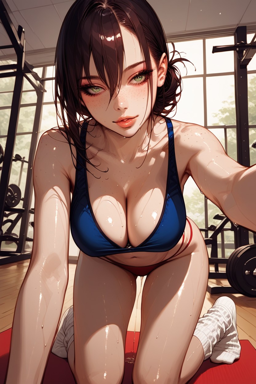 In Gym, Pussy Juice Dripping, Rounded Ass Hentai AI Porn