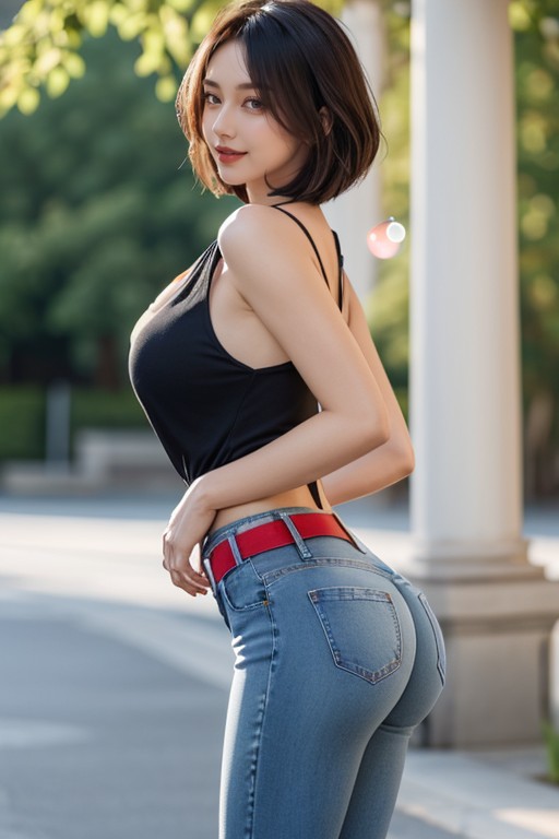 Side View, Changing Room, Side Bangs Covering Eye AI Porn
