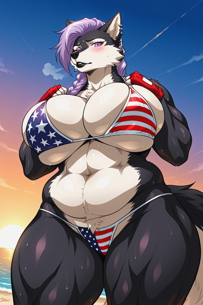 Breast Expansion, American Flag Bikini, Ssbbw Furry AI Porn