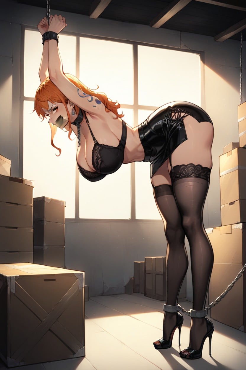 Boxes Piled, Hourglass Figure, Rounded Ass AI Porn