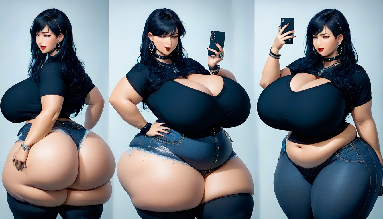 Gothic, 18+, Cleavage BBW AI Porn