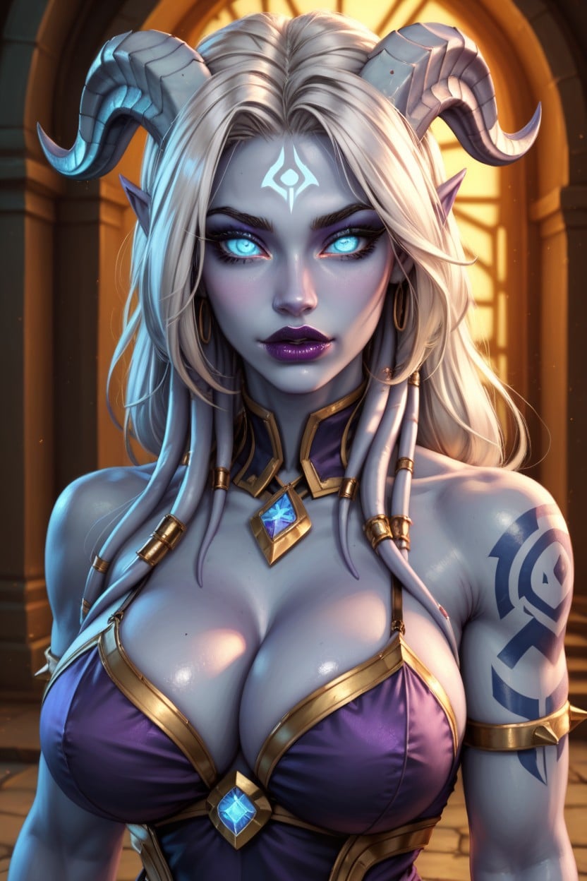 Draenai Tail, Black Makeup, Disney Pixar Animation Style AI Porn