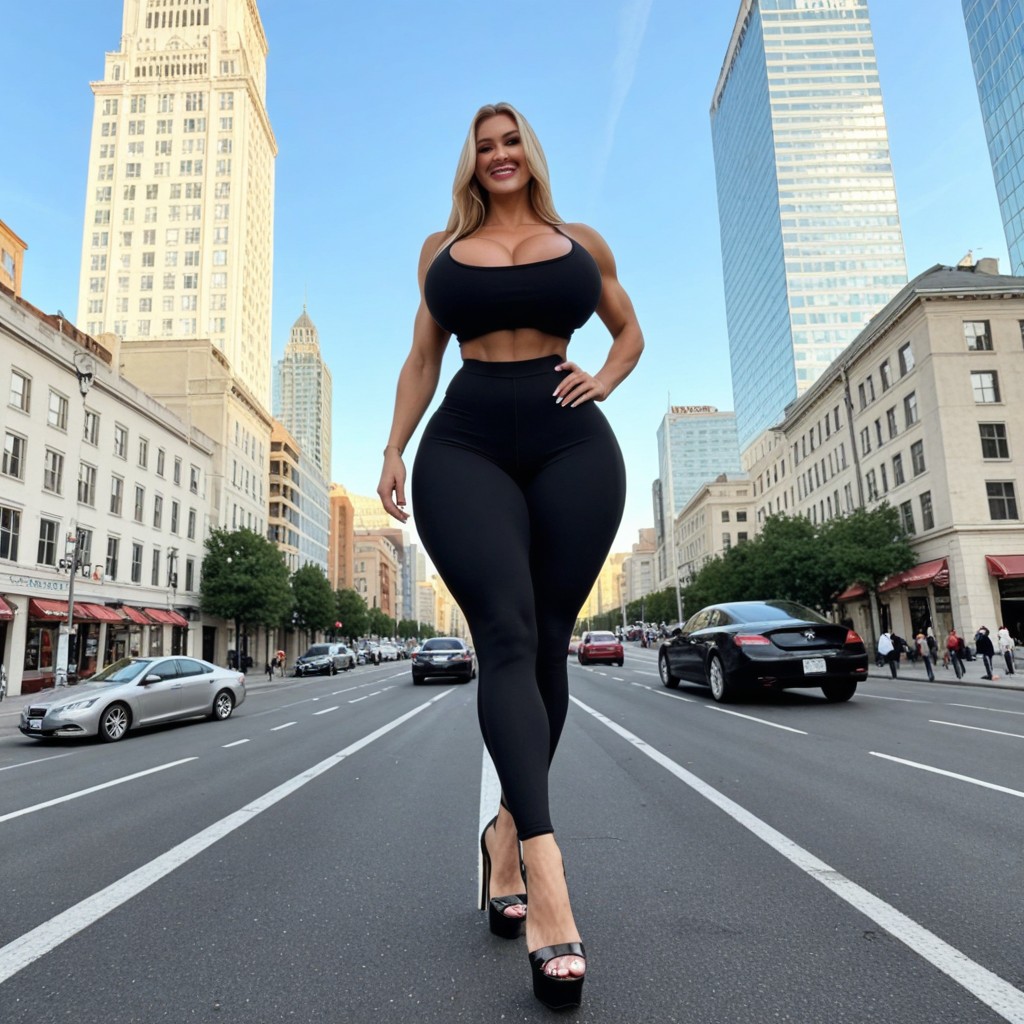 Giantess Bimbo Blonde, 30+, Massive AI Porn
