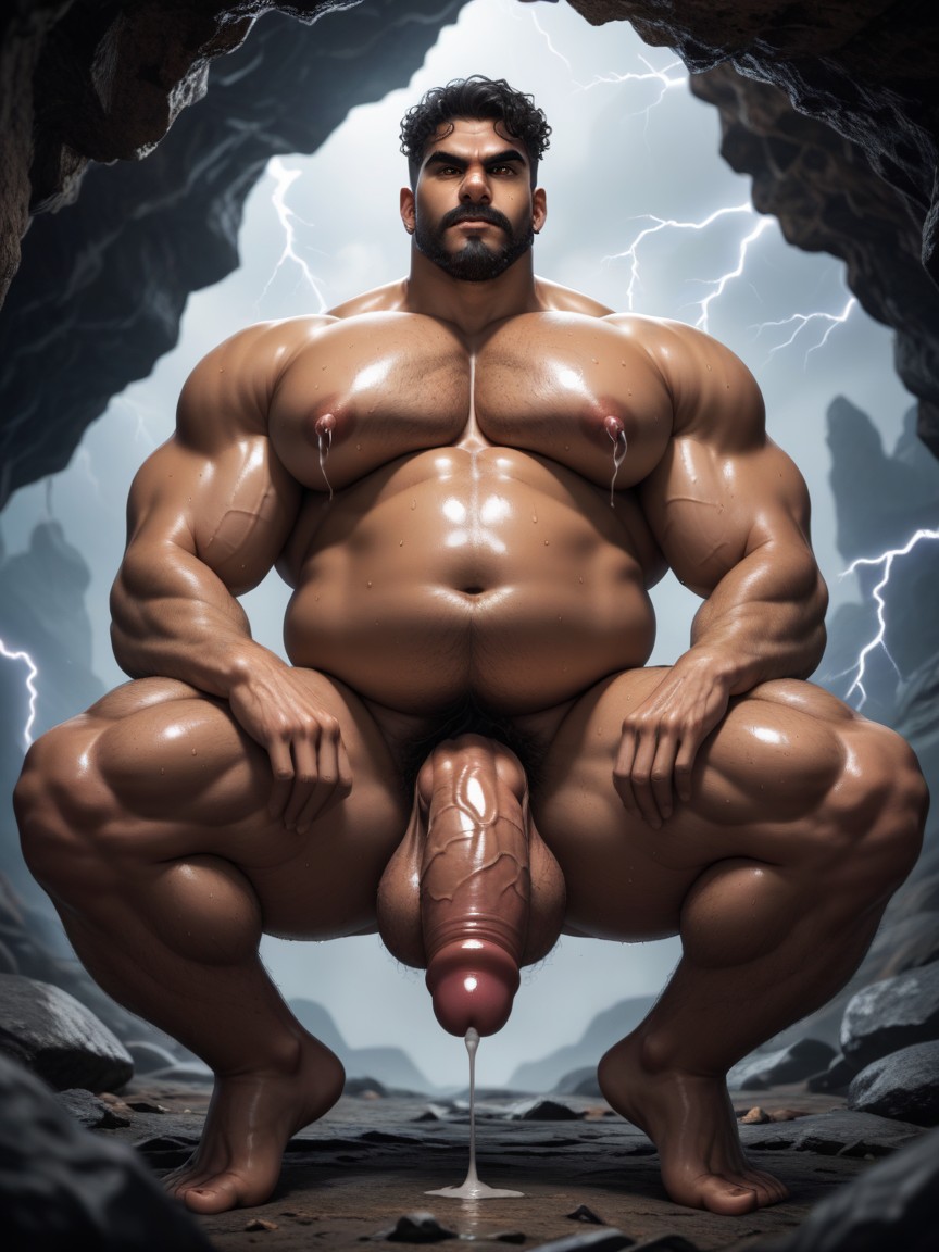 Black Hair, Round Belly, Black Hair AI Gay Porn