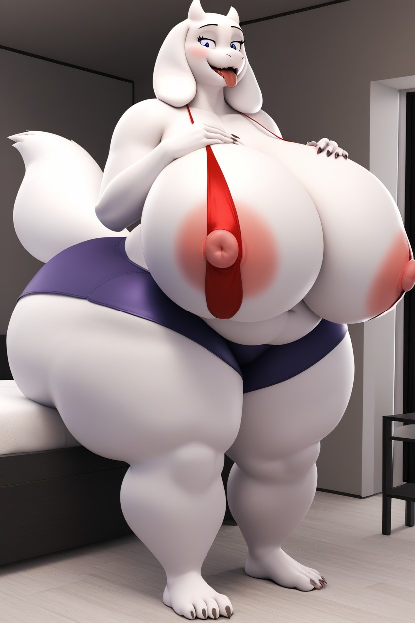 Hyper Thighs, Furry Hyper Ssbbw, Growth Lines Furry AI Porn