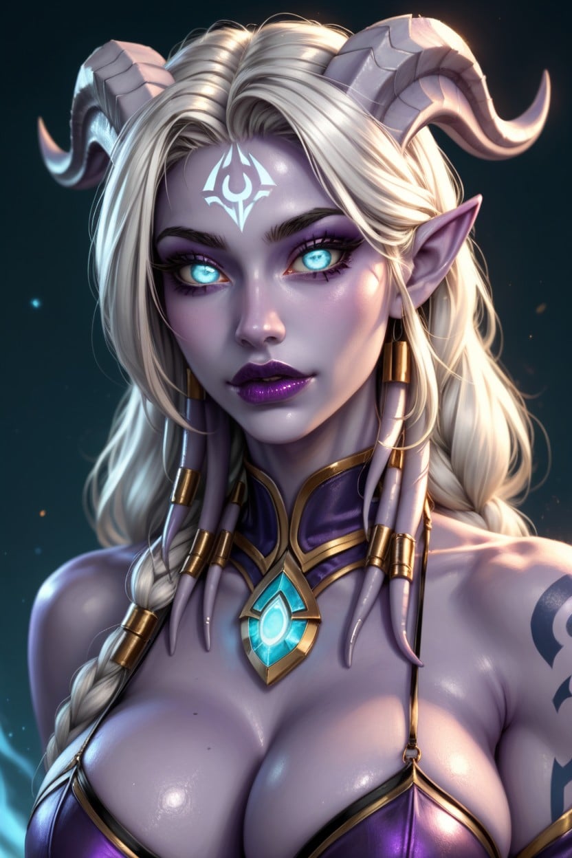 Draenei Hoof, Wearing Paladin Armor, Big Full Lips AI Porn