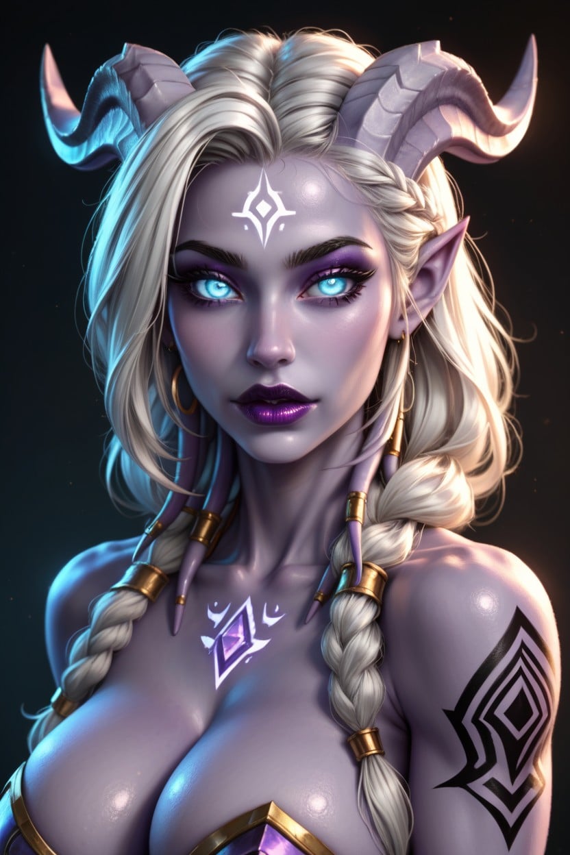 Draenai Tail, Purple Skin, Purple Skin AI Porn