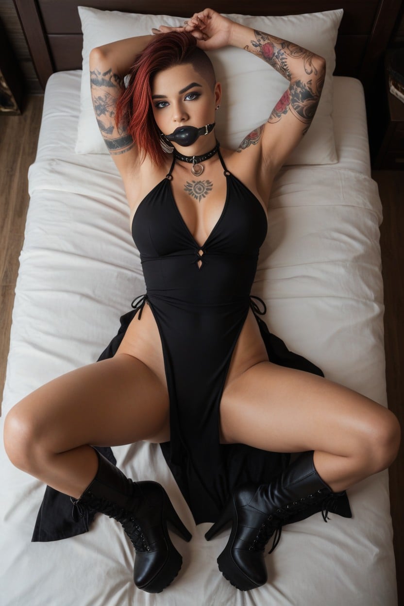 Collar, Blue Eyes, Undercut Tomboy Pixie Hair AI Porn