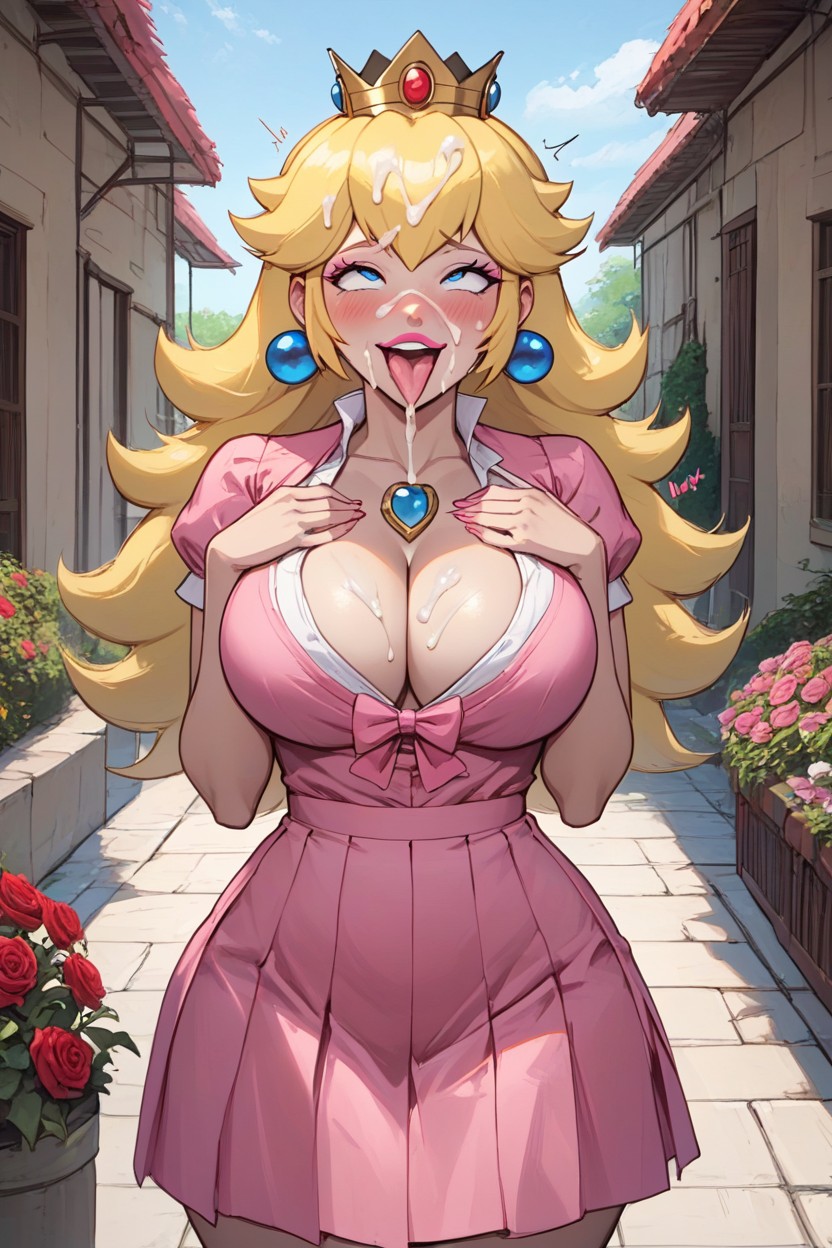 Very Big Hips, Thighs Exposed, Neckline AI Porn
