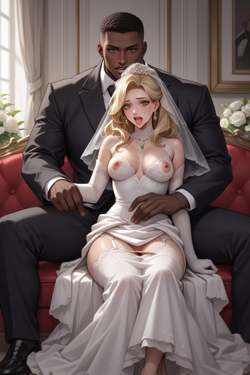 Wide Eyes, Taller Male, Sweaty Hentai AI Porn