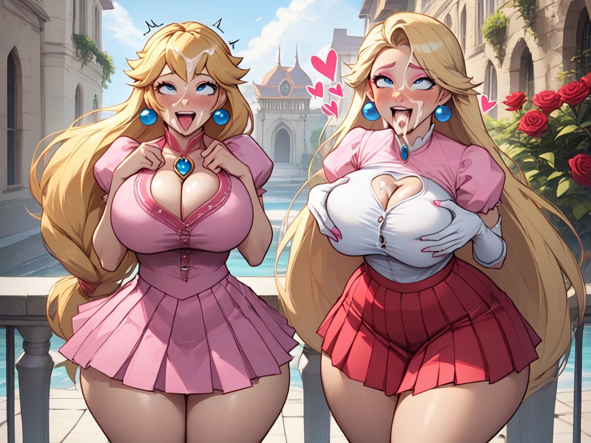 Pleated Skirt, Bukakke, Fully Clothed AI Porn