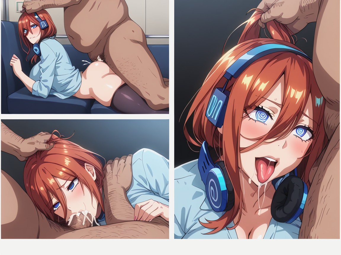 Deepthroat, Miku From Gotoubun No Hanayome, Full Body Hentai AI Porn