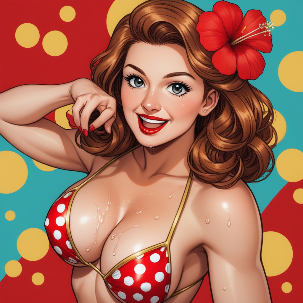 Wet Skin, Vintage Style, Medium Length Hair Hentai AI Porn
