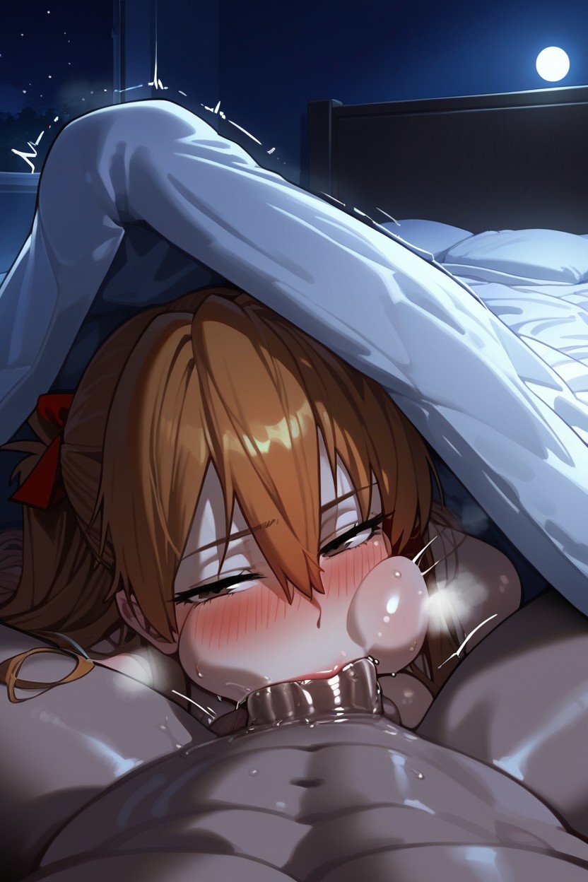 Long Length, Sweaty, Lips Against Balls Hentai AI Porn