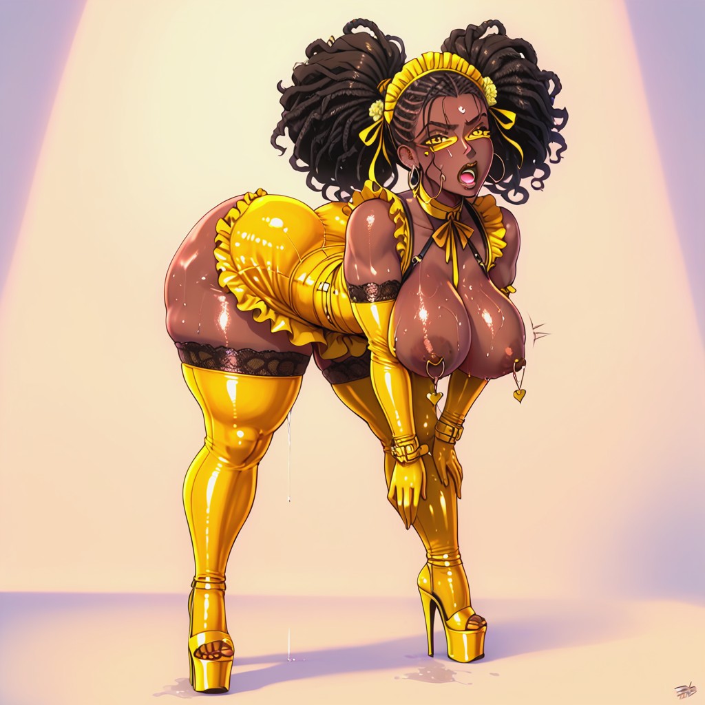 Assholes Visible, Yelling In Shock, Latex Suit Hentai AI Porn