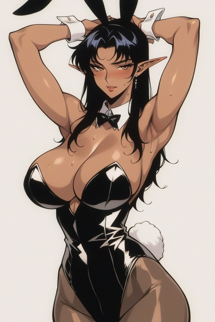 Standing, Black Bunny Costume, Bunny Costume Hentai AI Porn