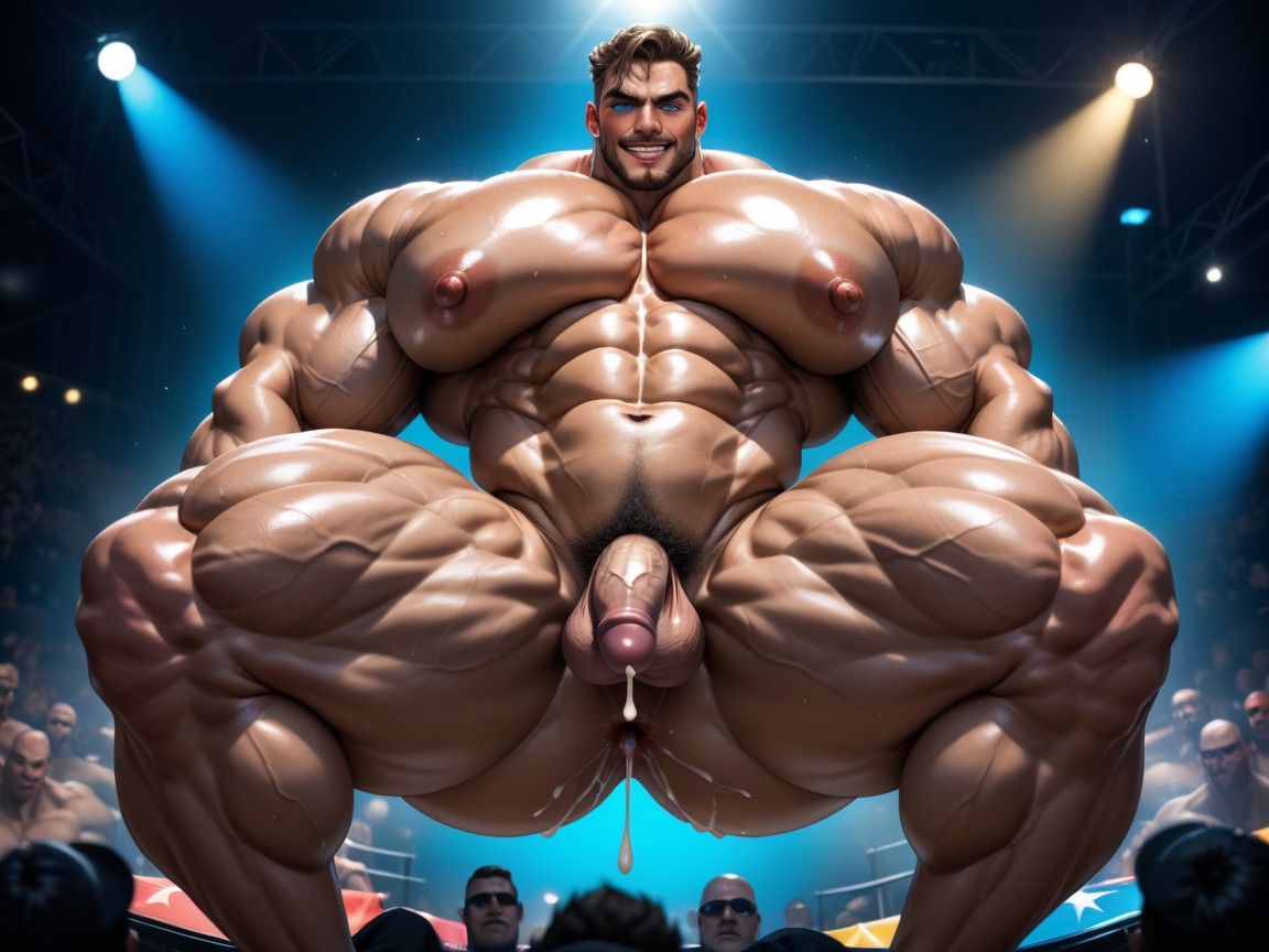 Extremely Large Ass, On Stage, Unshaven AI Gay Porn