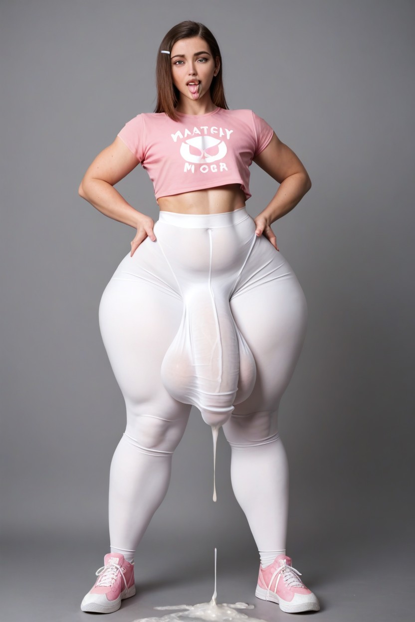Standing, Excessive Drool, Male Chested Shemale AI Porn