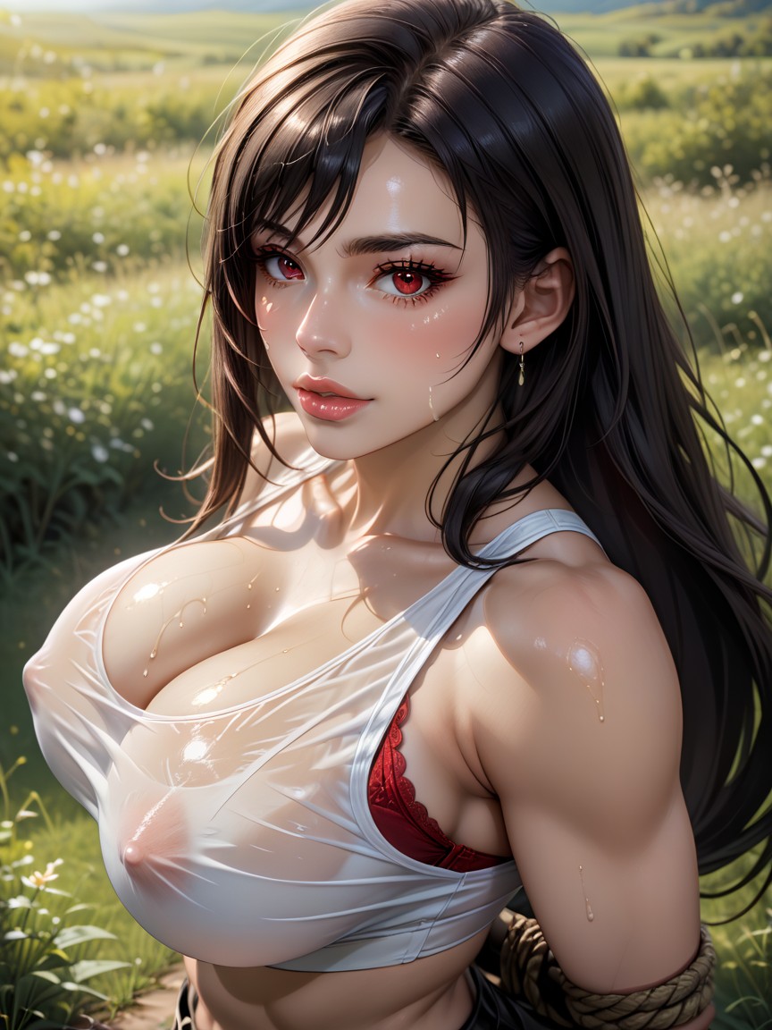 Groping Exposing Breasts, Tifa, Clear Face Hentai AI Porn