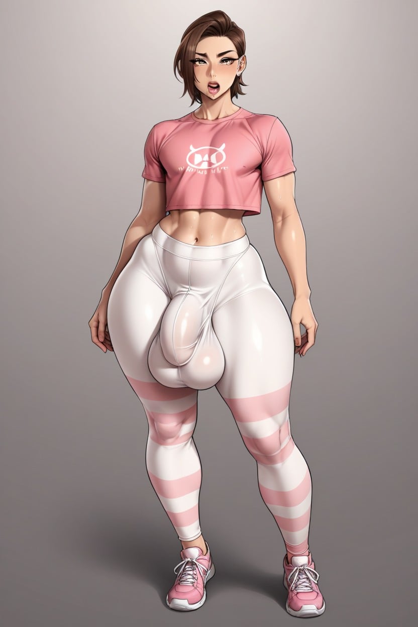 18+, Big Cock Bulge, White Skin Shemale AI Porn