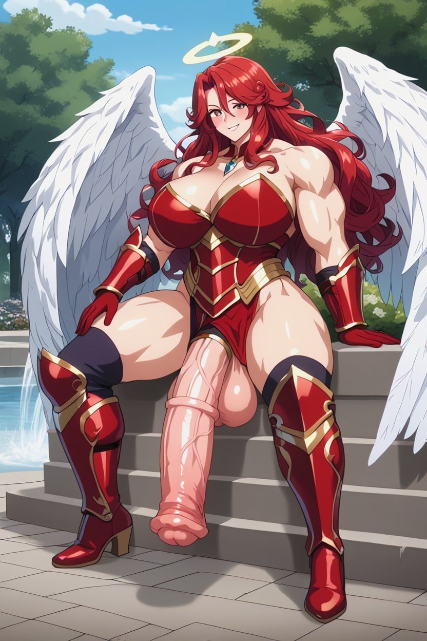 Red Hair, Large Breast, Long Length Shemale AI Porn