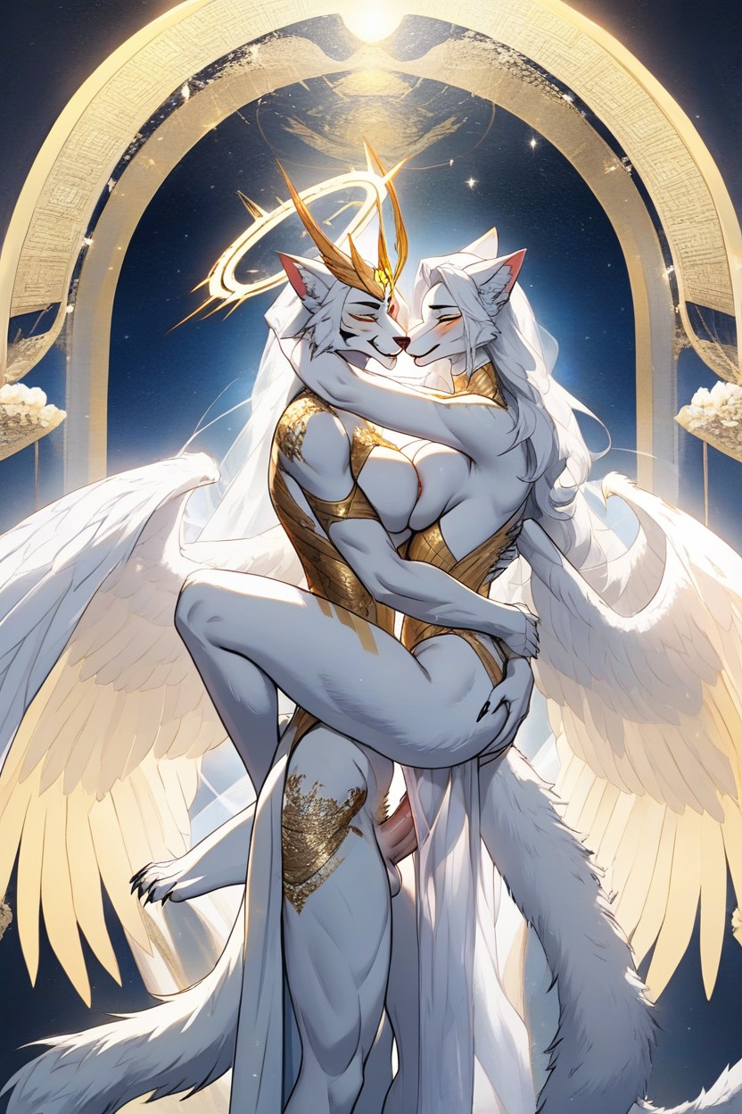 Seraphim, 30+, She Standing Strong Powerful And Majestic Looking At Veiwer Furry AI Porn