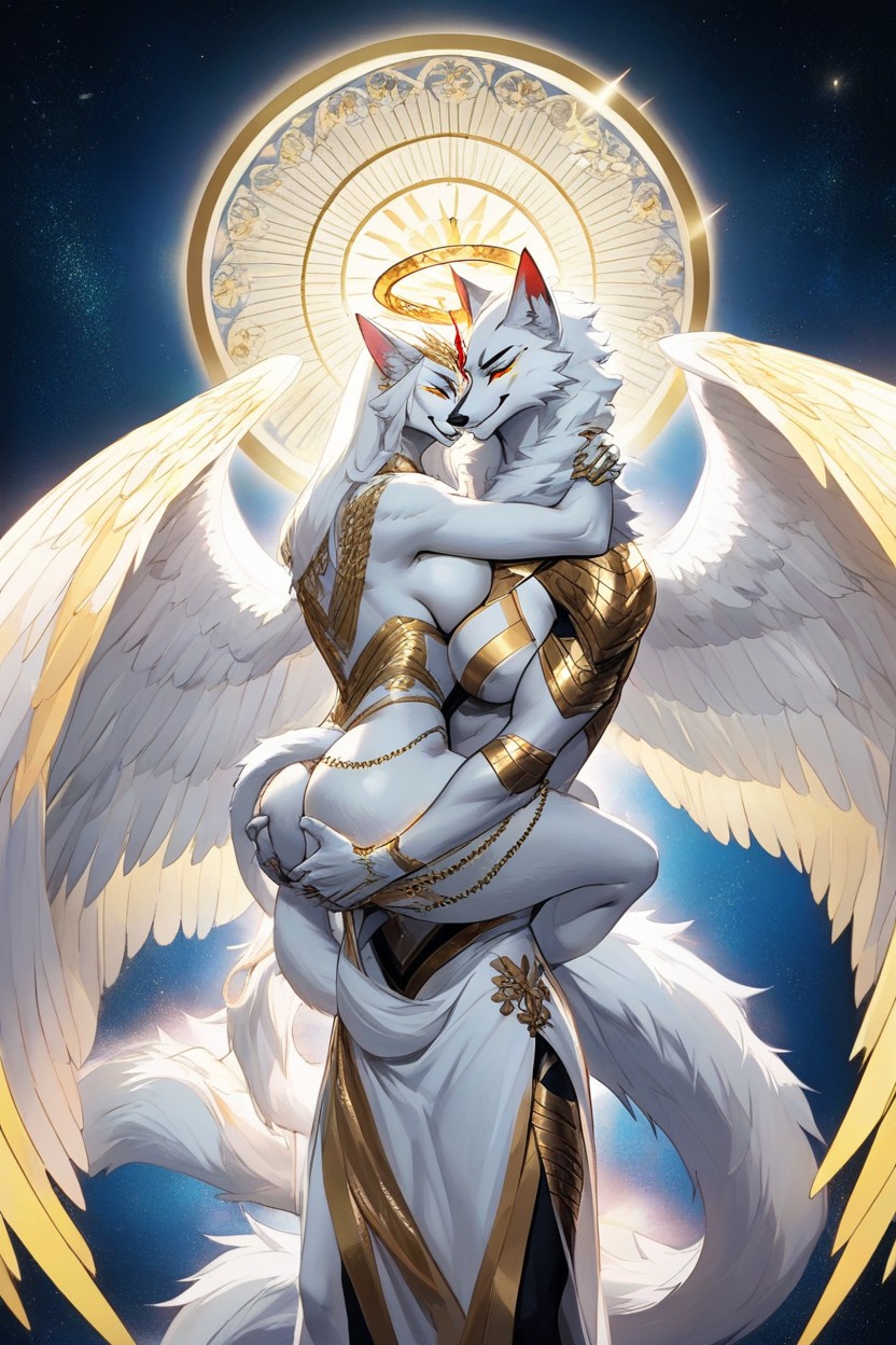 Seraphim, Ethereal, She Is In A Heavenly Euphoric Place That Makes The Veiwer At Ease 퍼리 AI 포르노
