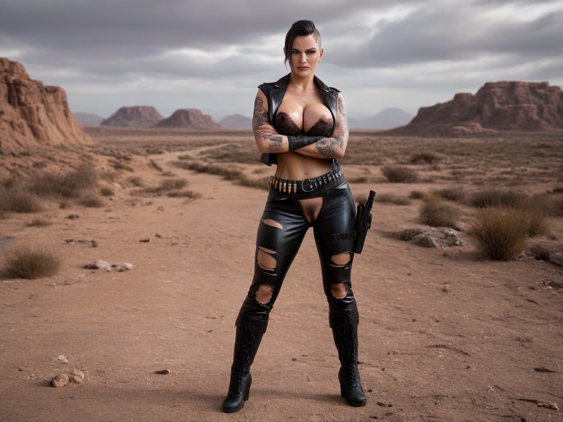 War Paint, Professional Photography, Prosthetic Metal Arm AI Porn