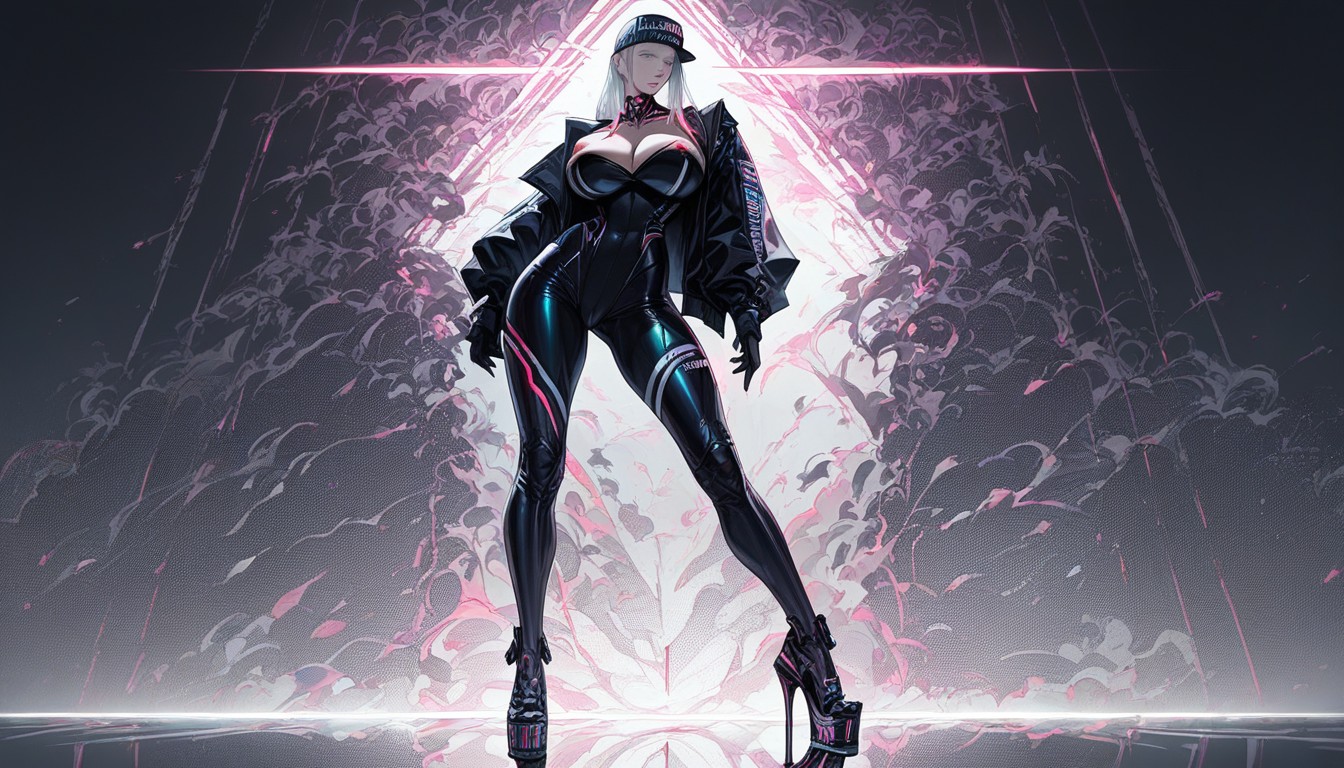 Wearing Cap, Reflective Pavement, Wide View Hentai AI Porn