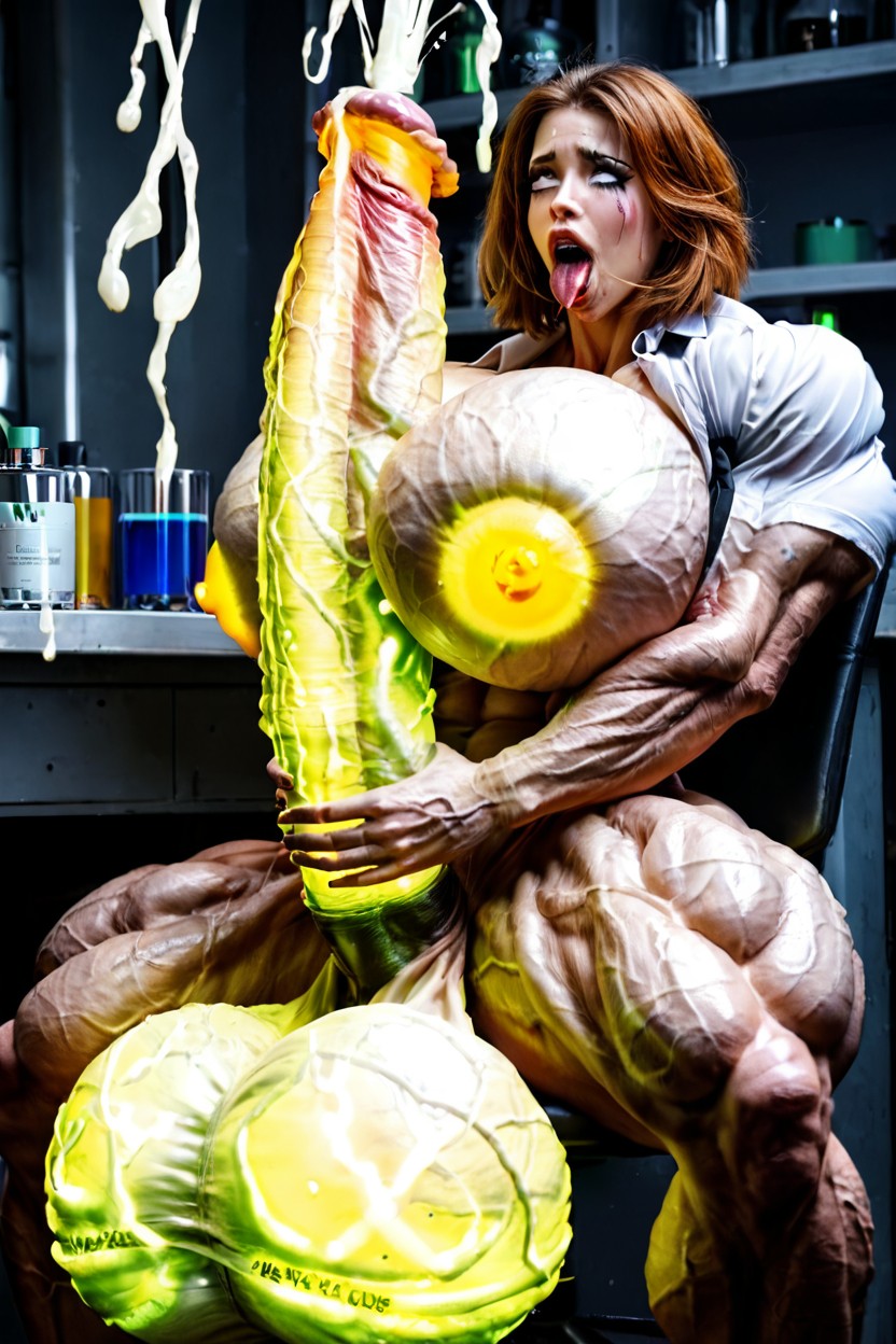 Masturbation, Extremely Veiny Radioactive Skin, Impossibly Oversized Veiny Futa Shemale AI Porn