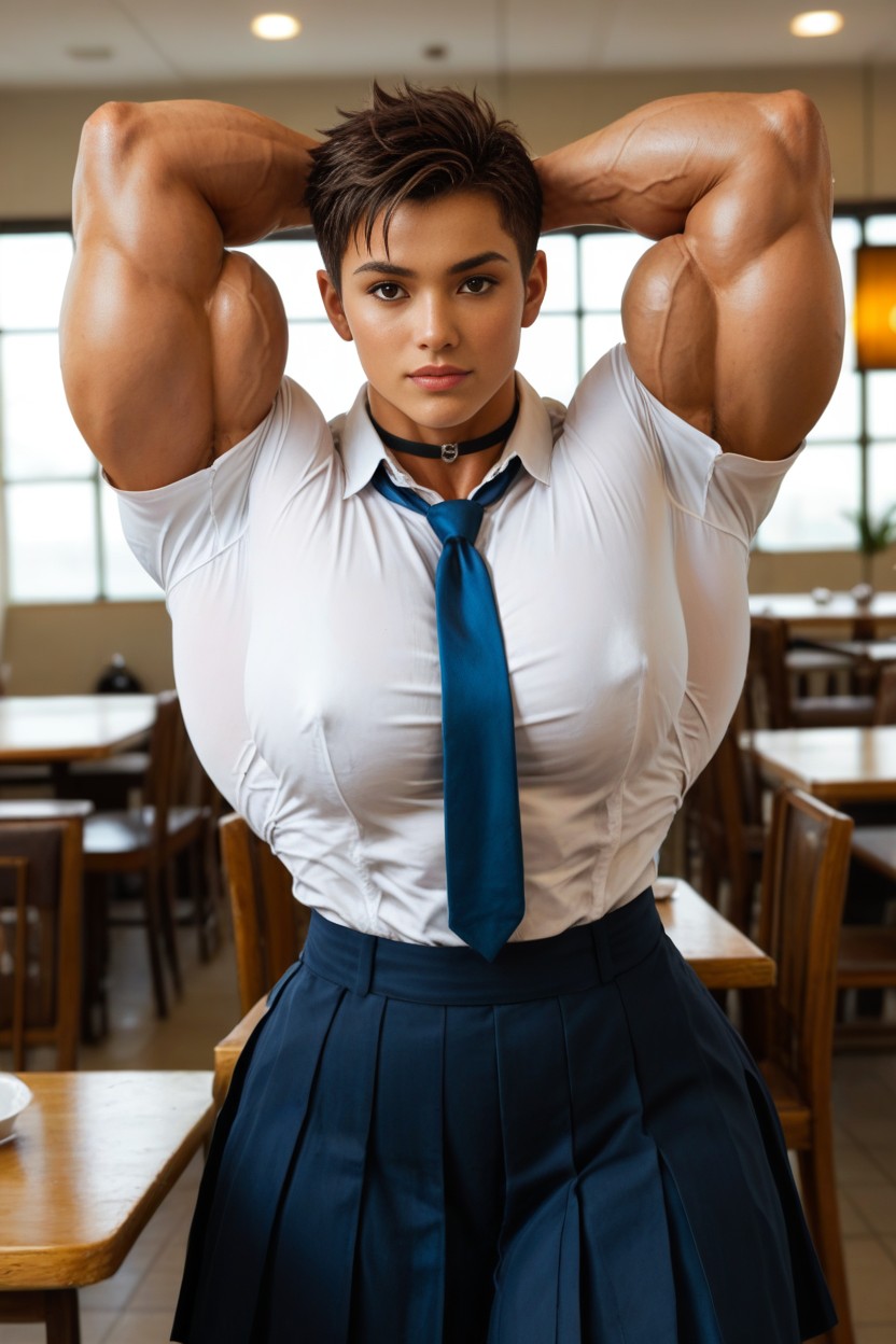 Choker, Gigantic Bicep Peak, Female AI Porn