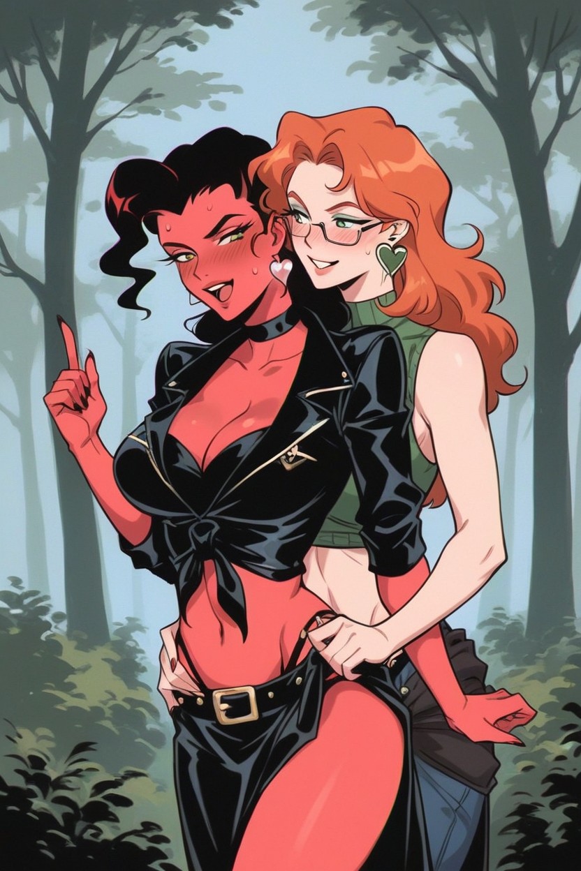 Black Leather Sarong, Seductive Pose, Pretty Faces Hentai AI Porn