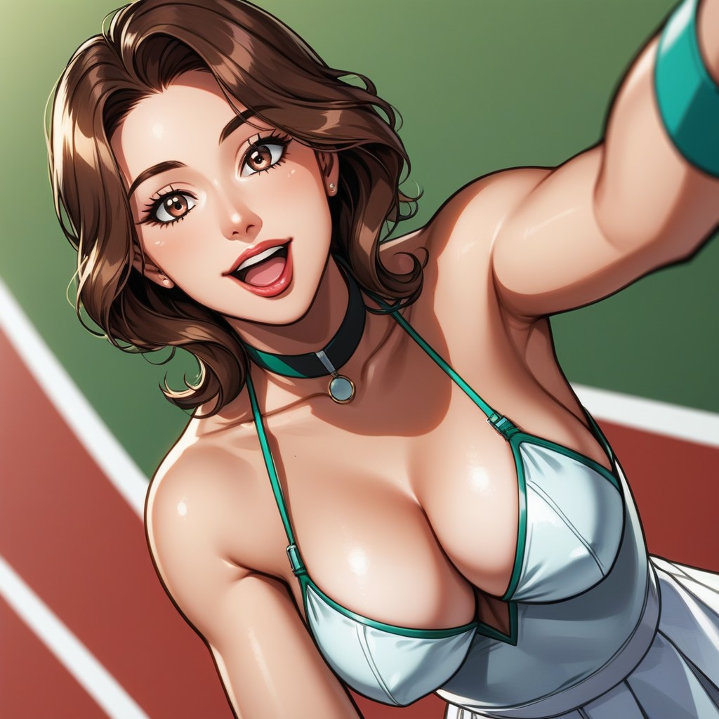 Front View, Full Upper Body In Frame, Cleavage Hentai AI Porn