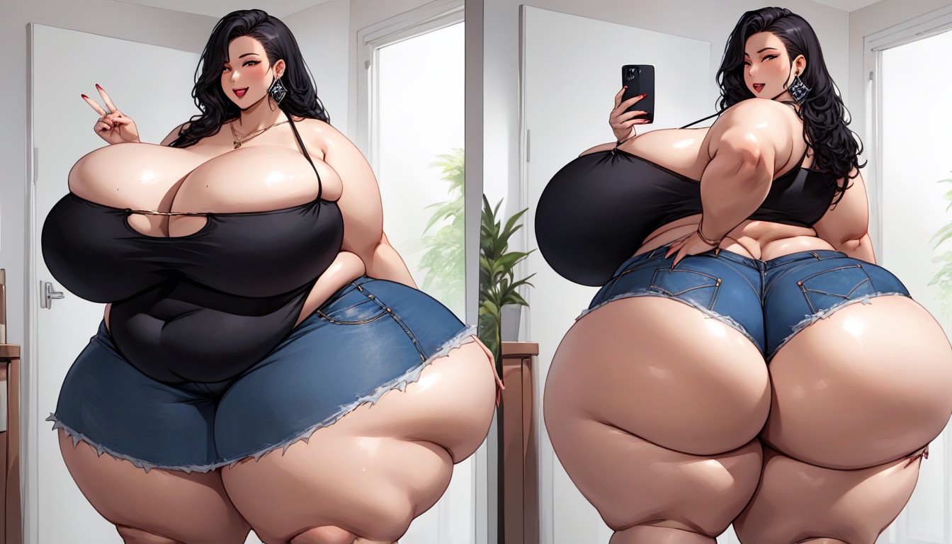 The Most Perfect Face, Thick Thighs, Hyper Mega Fat Ass Expansion BBW AI Porn