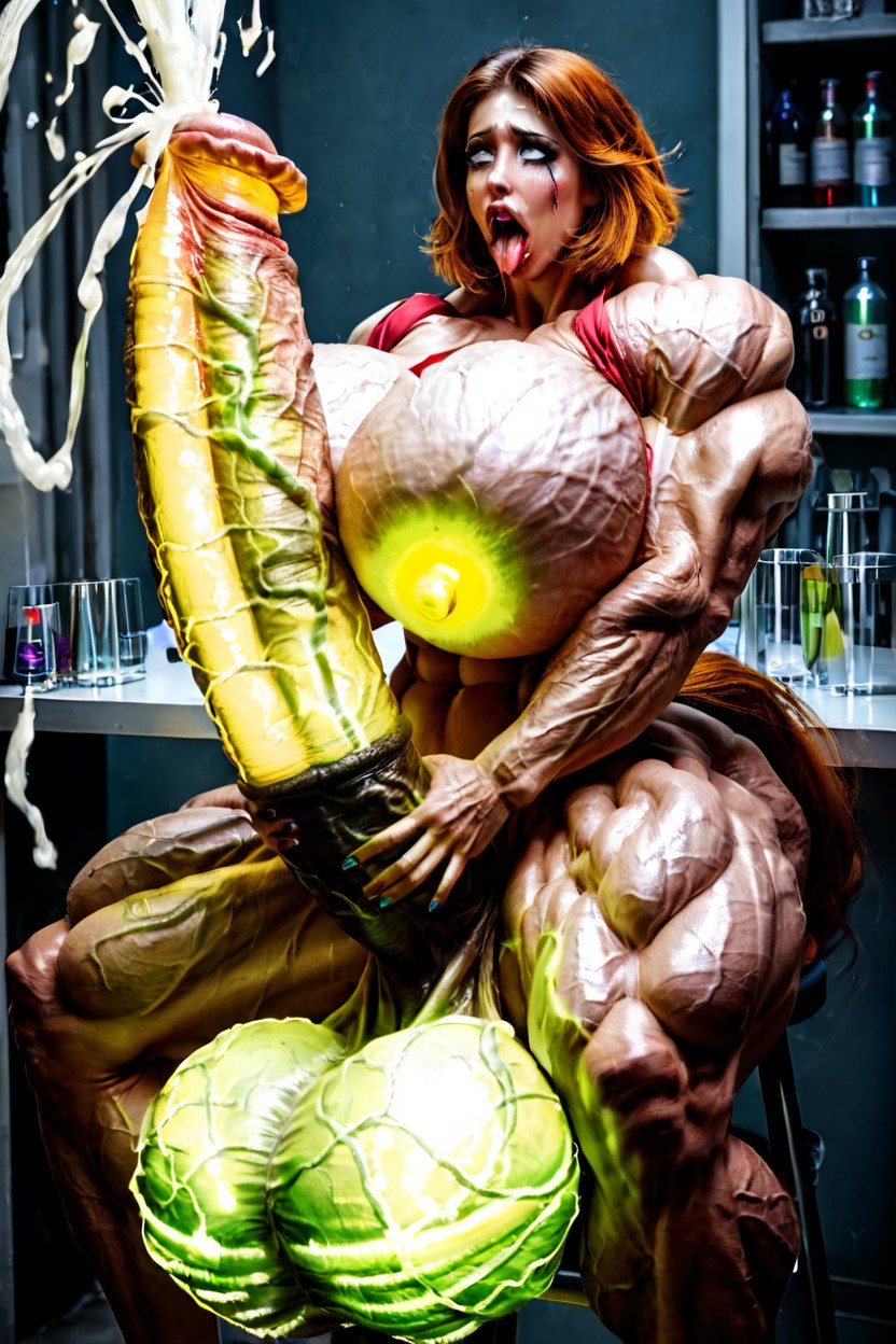 Masturbation, Cold Lighting, Extremely Veiny Radioactive Skin Shemale AI Porn