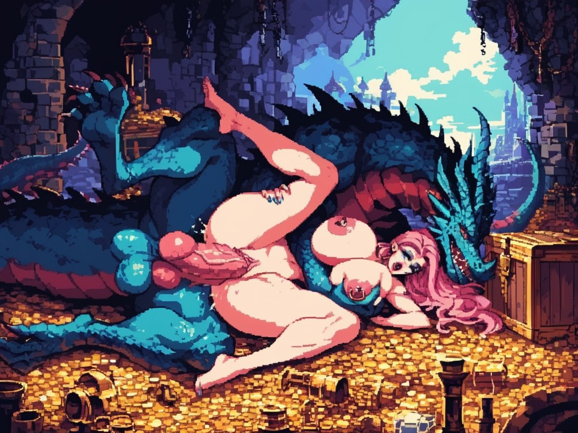 Insanely Huge Dragon Cock, Treasure Chest, Fit Body AI Porn