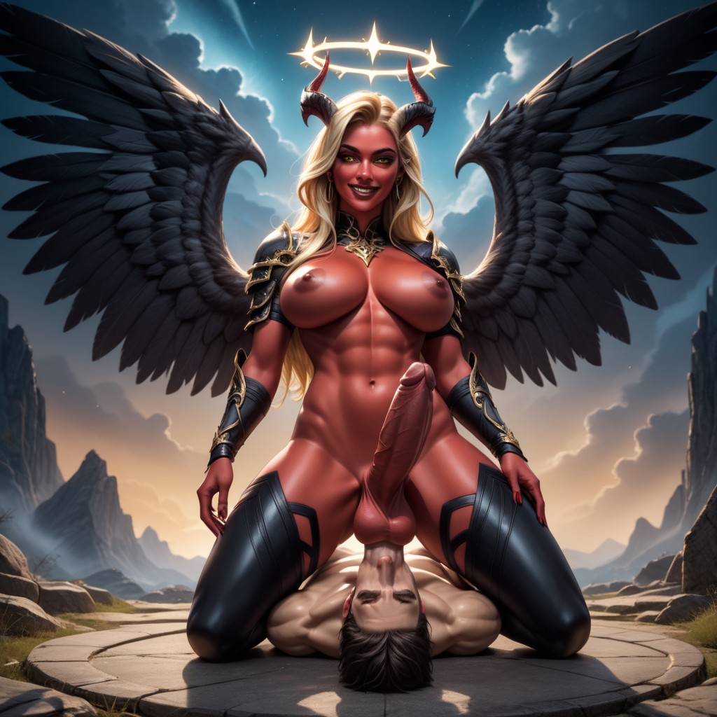 Futa Tops Male, Male Kneeling On Ground, Gorgeous Shemale AI Porn