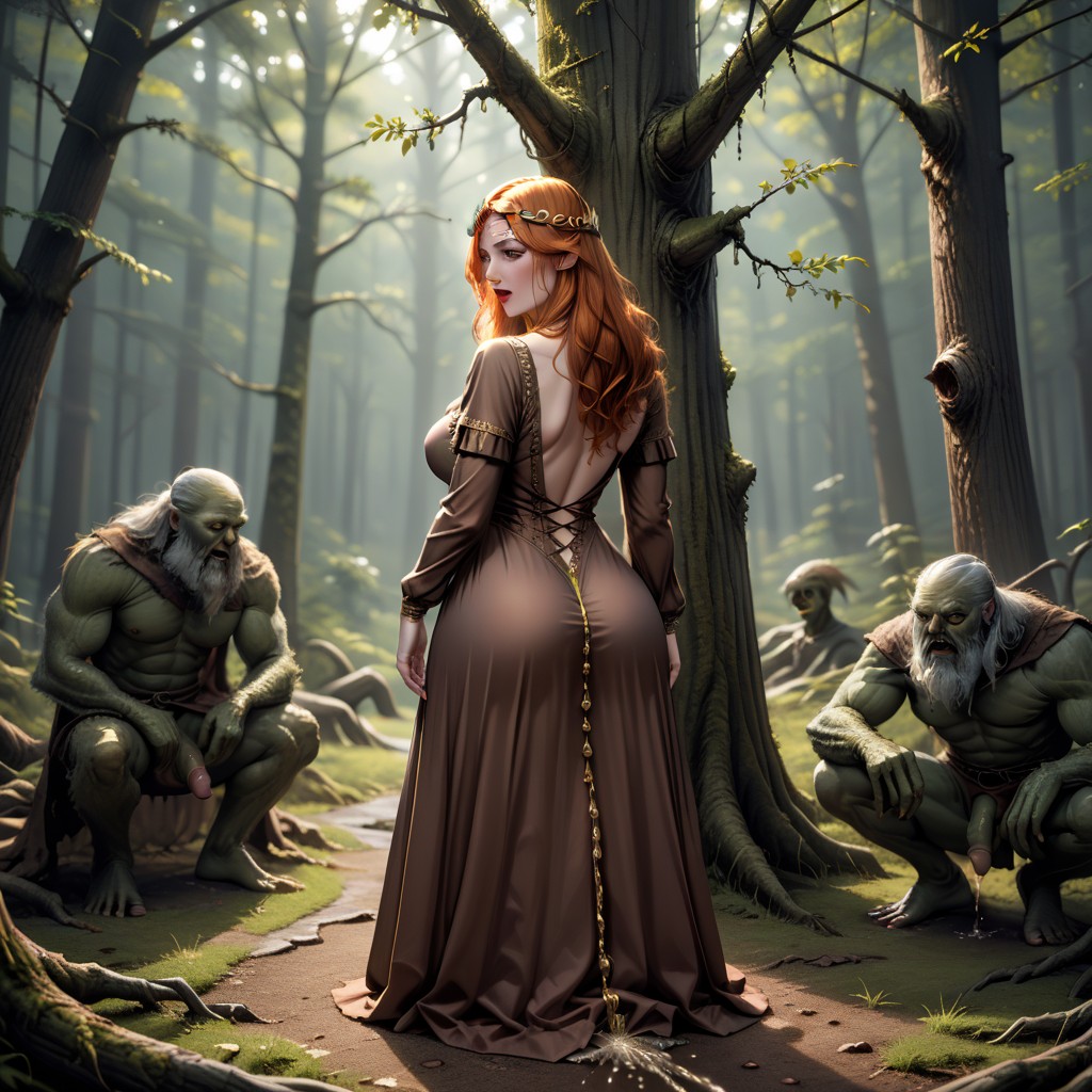 Cutie, Ginger Women, Side View AI Porn