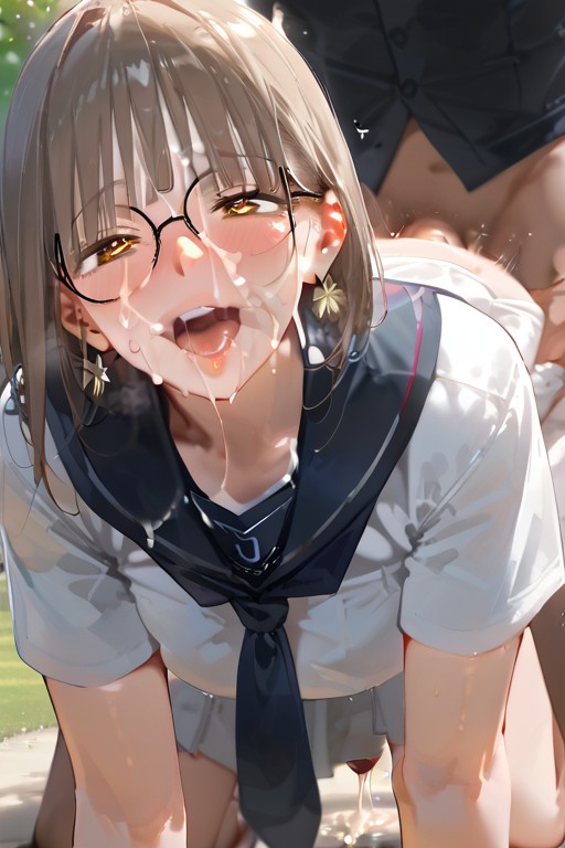 Detailed Face, Raise One Leg, Blue Hour Shemale AI Porn