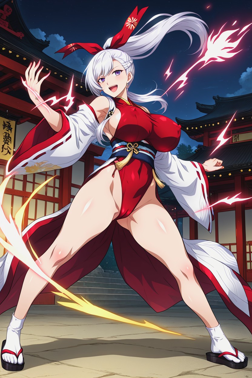 Front View, Night, Charging Power Pose Hentai AI Porn