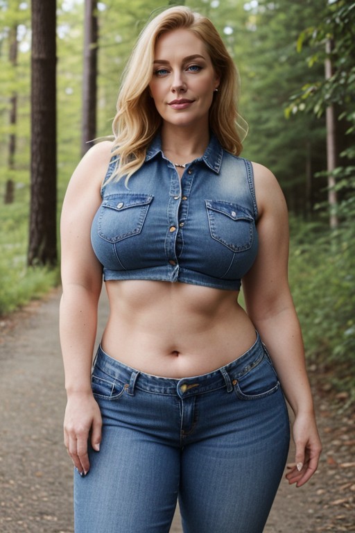 Front View, Muscular Body, Wide Hips AI Porn