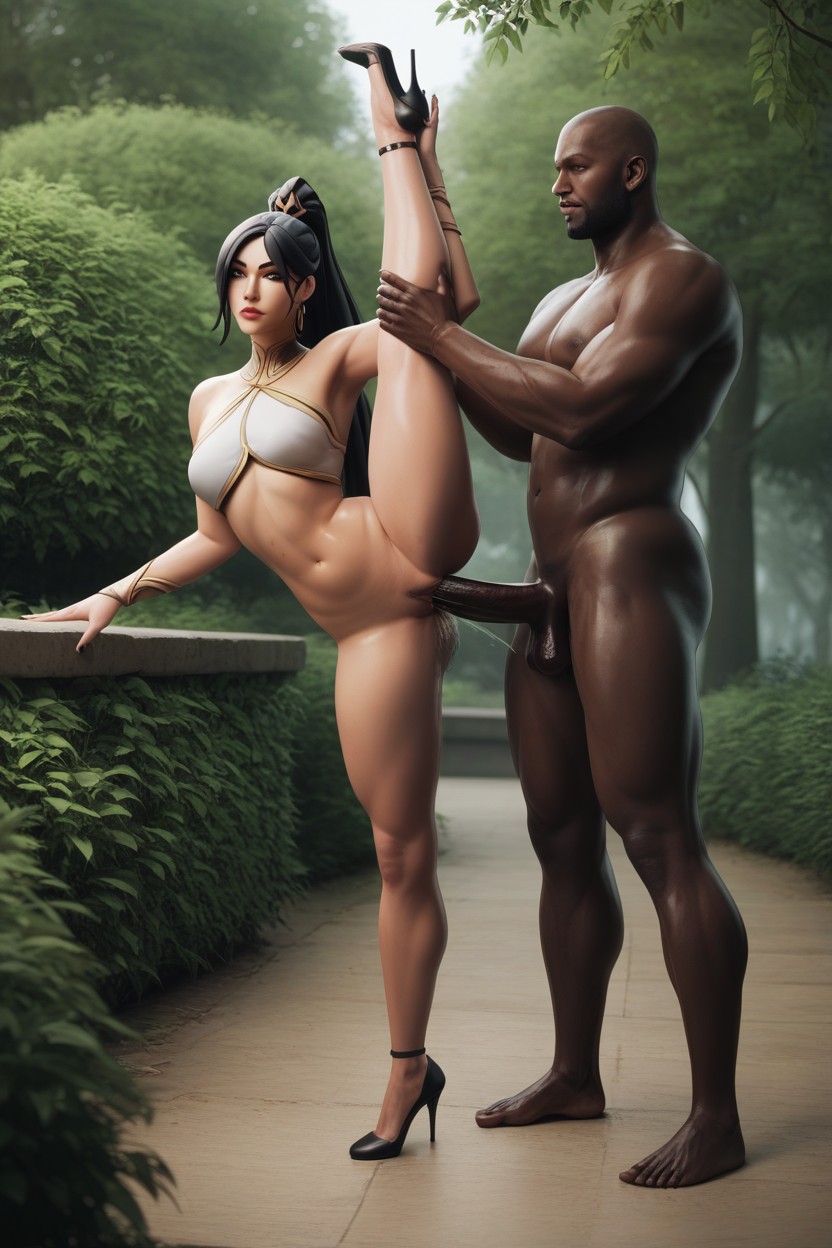 Facing Viewer, Breasts Exposed, Ultra Detailed Ebony AI Porn