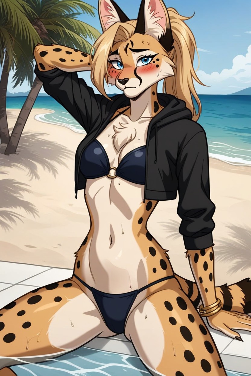 Small Ass, In Pool, 18+ Furry AI Porn