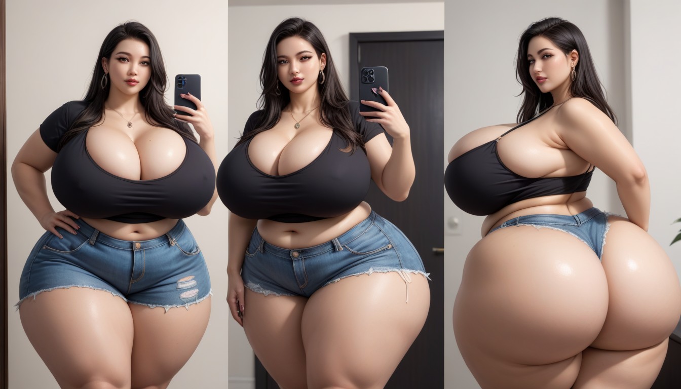 The Most Perfect Face, Extremely Large Ass, Thick Thighs BBW AI Porn