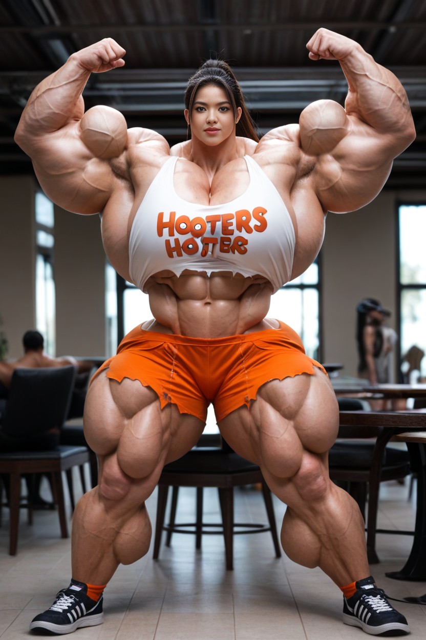 Gigantic Muscles, Flexing, Female AI Porn